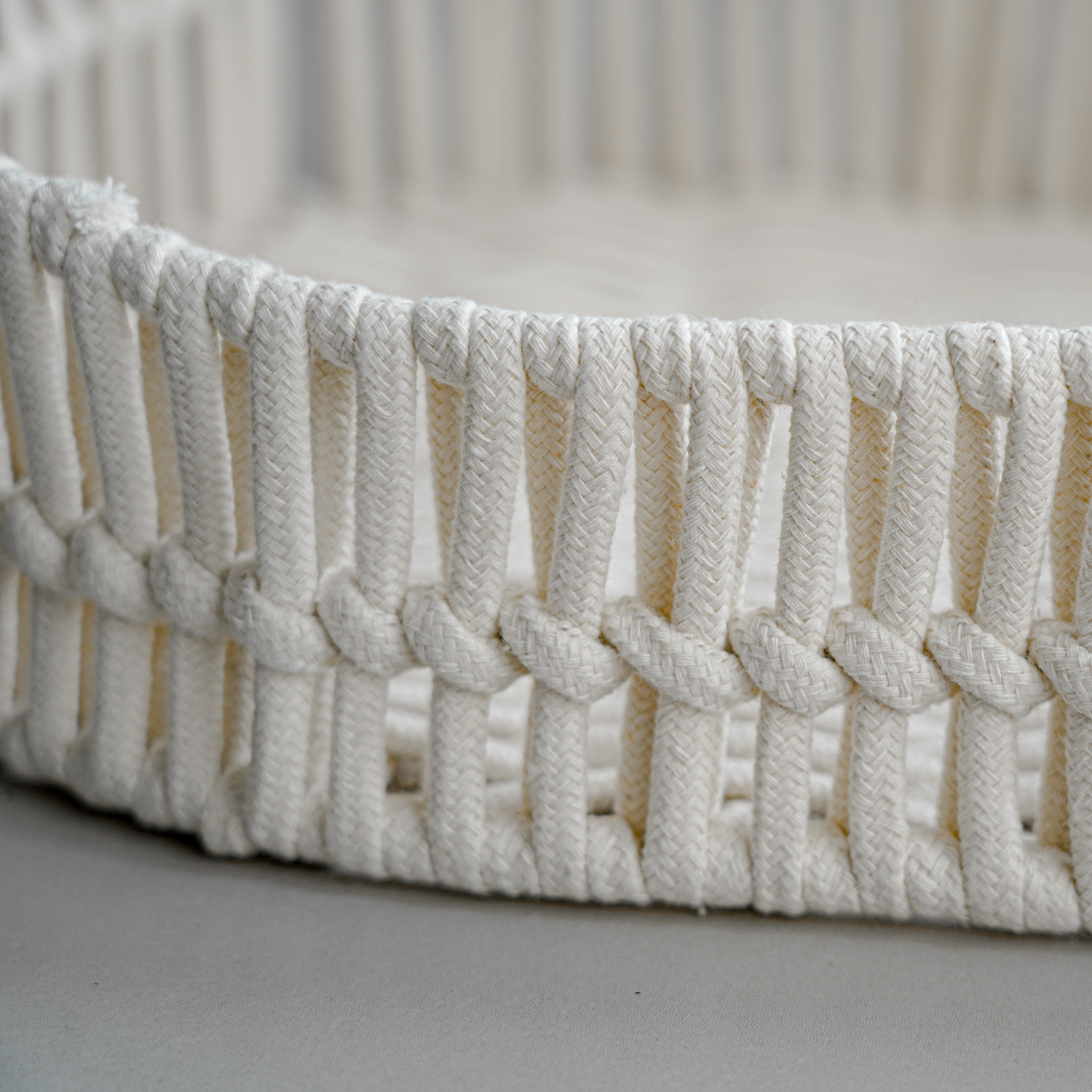 手工棉绳编织牢固不塌棉麻猫窝结实耐用简约颜值铁艺椭圆形开放式 - 图1