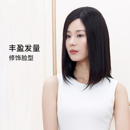 瑞贝卡假发片女头顶补发片增发量蓬松真发全真人发无痕遮白发假发 - 图3