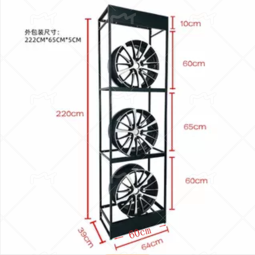 促销轮毂展架汽车轮毂展示架轮圈货架胎铃架子改装4S店三层陈列架 - 图1