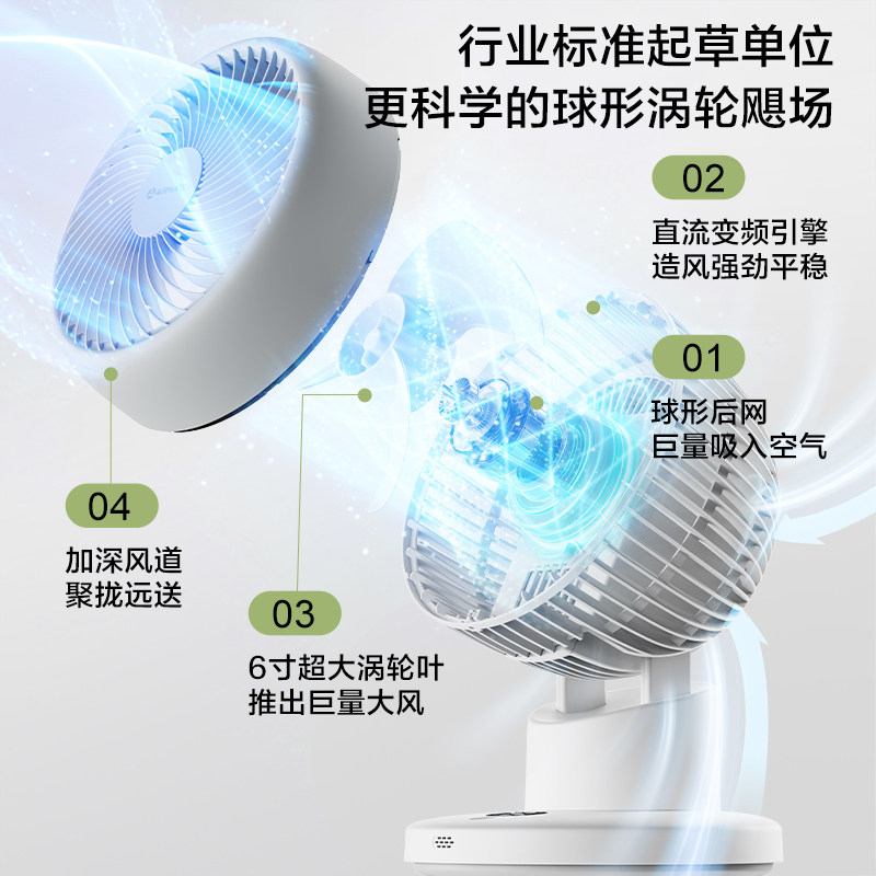 Airmate electric fan new model household small desktop desktop turbine air circulation fan mini table fan RD251