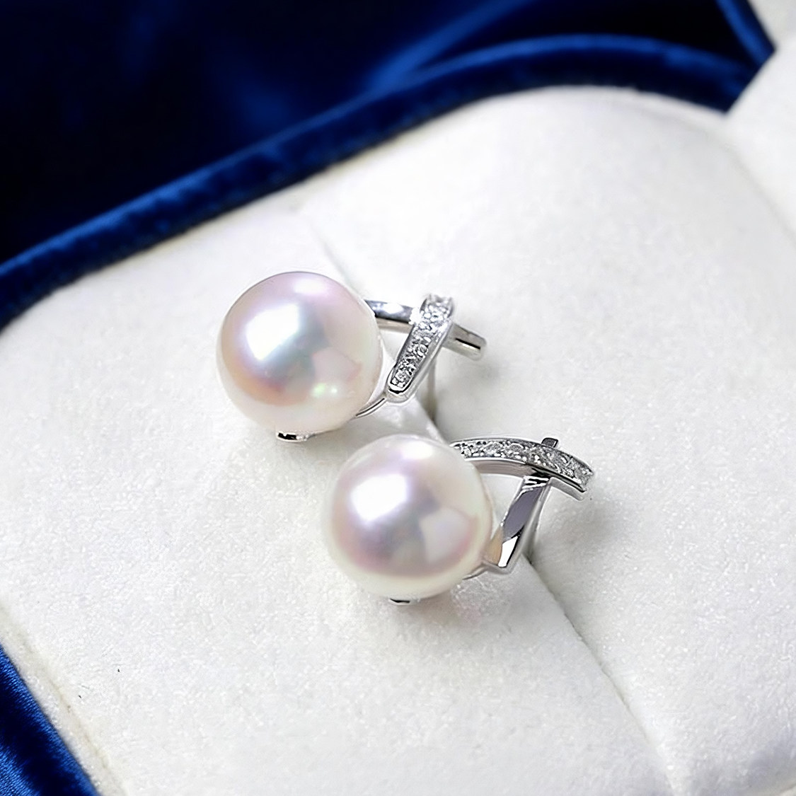 LisaCreation高级感交叉海水珍珠耳钉 18k金女轻奢气质镶钻石耳环,淘宝优惠券,粉丝福利购,淘宝优惠卷