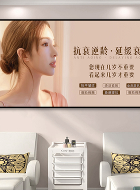美容院挂画前台医美机构抗衰皮肤管理高级感美业氛围形象墙装饰画