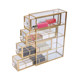 Gold-edged glass lipstick dressing table glass storage box
