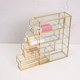 Gold-edged glass lipstick dressing table glass storage box