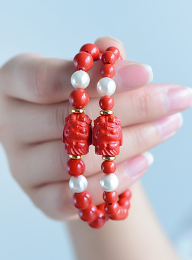 本命年朱砂手串兔子手链生肖兔
