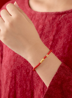 天然朱砂手串上岸小黄鱼锦鲤手链