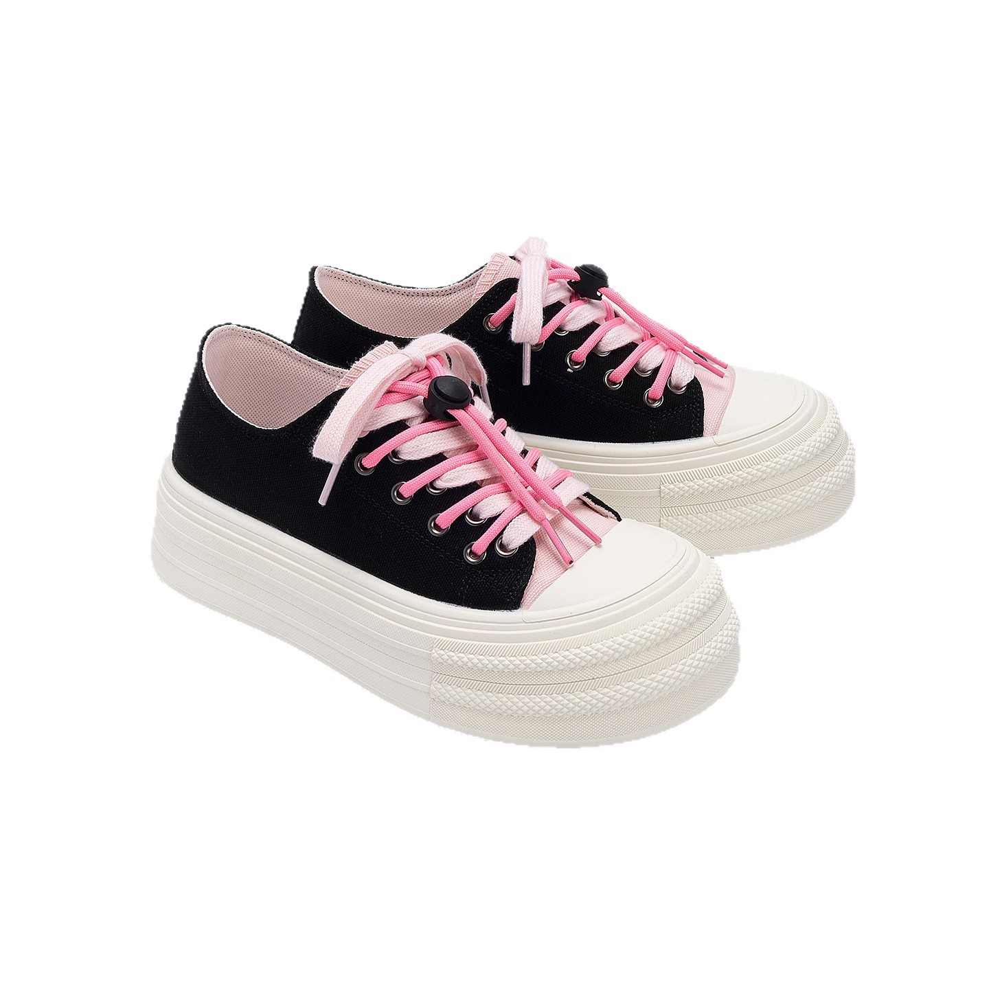 环球厚底帆布鞋女款新款秋季鞋百搭增高小众休闲平底透气板鞋爆款 - 图3