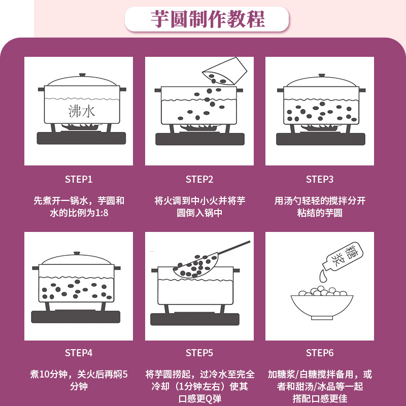 川资三色小芋圆纯手工无添加西米露烧仙草组合套餐奶茶店专用材料 - 图1