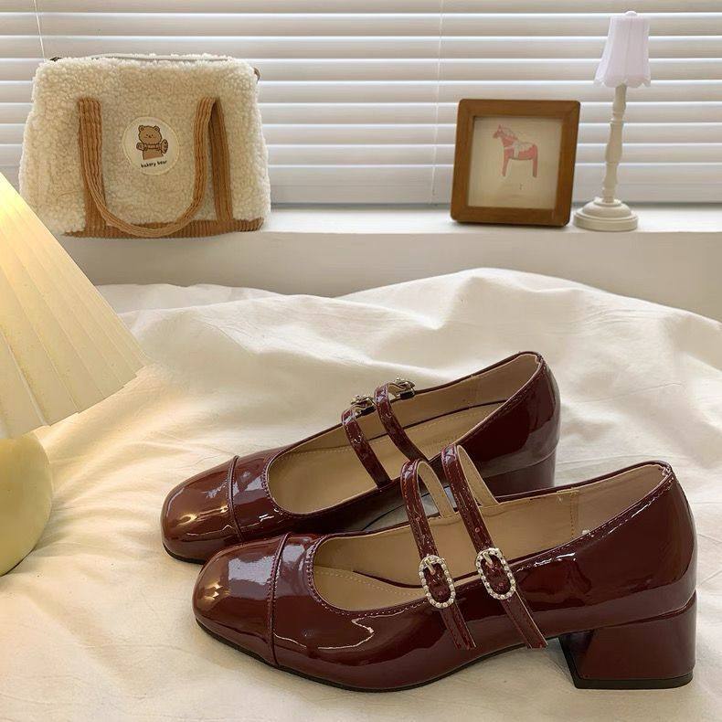 法式高跟鞋女2025春季新款气质浅口单鞋配裙子温柔风粗跟玛丽珍鞋,淘宝优惠券,粉丝福利购,淘宝优惠卷