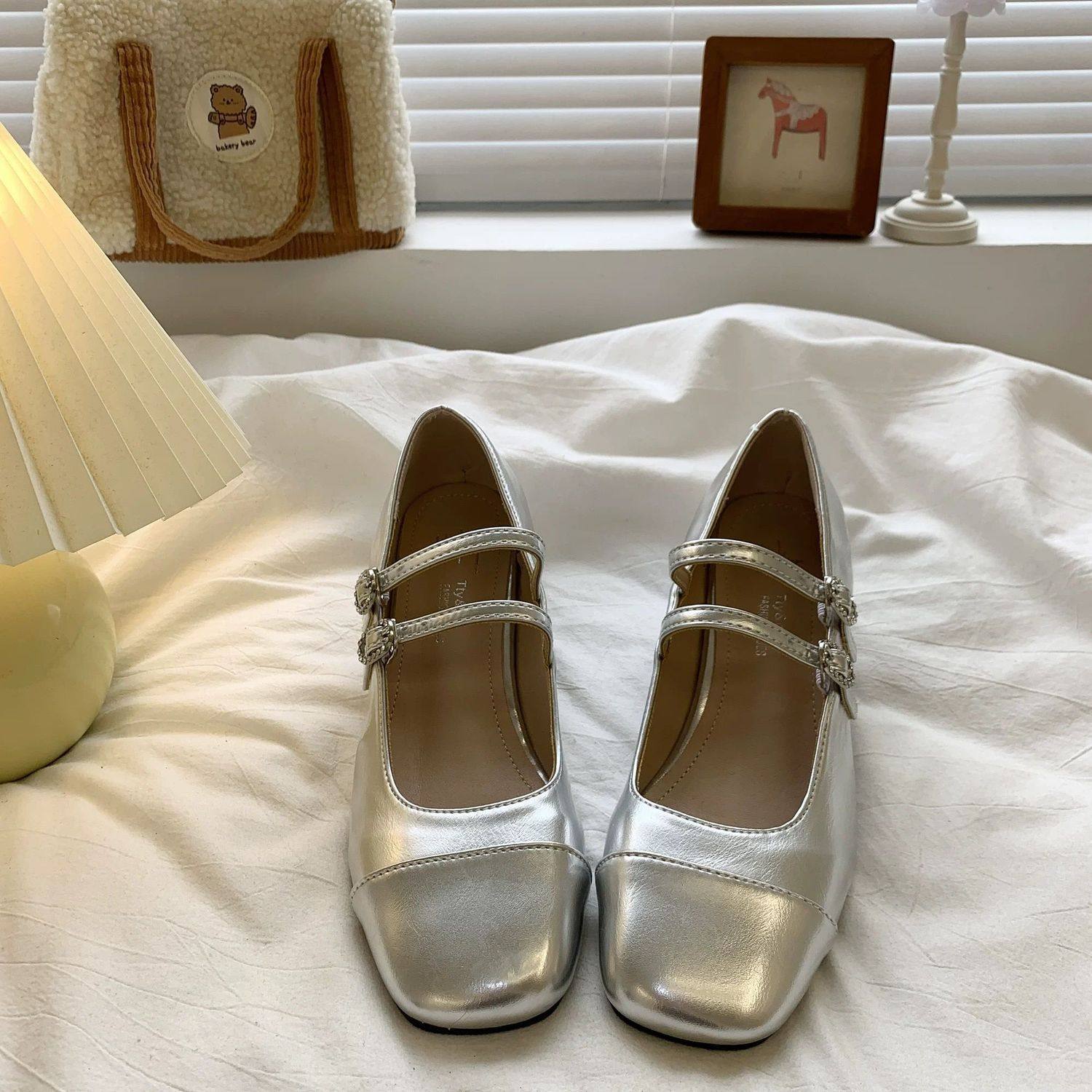 法式高跟鞋女2025春季新款气质浅口单鞋配裙子温柔风粗跟玛丽珍鞋,淘宝优惠券,粉丝福利购,淘宝优惠卷