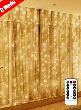 LED Curtain Garland on The Window USB String Lights Fairy Fe