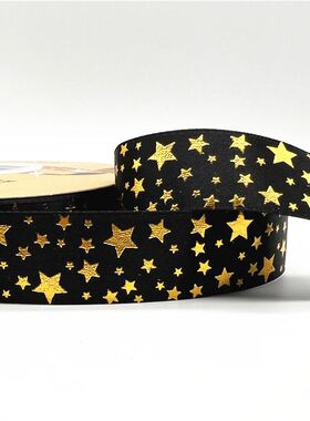 5yards 25mm Polyester Ribbon Printing STARS Ribbon For Handm