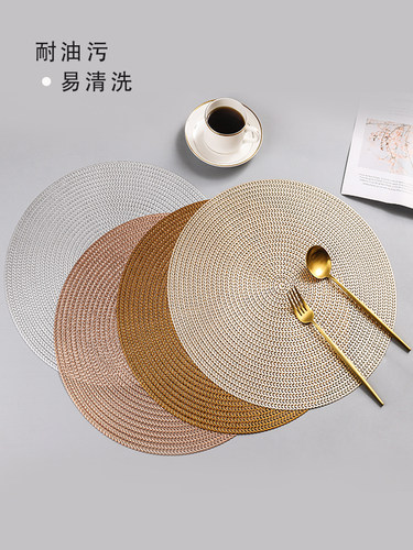 餐垫美式轻奢餐桌垫茶杯垫防水加厚碗垫子北欧隔热垫圆餐桌垫家用 - 图0