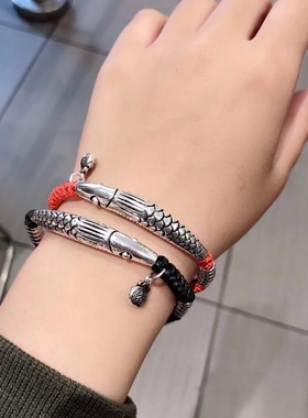 情侣手链原创设计纯银做旧闺蜜