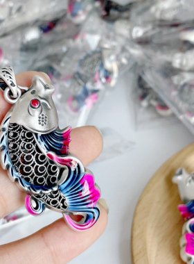 原创复古纯手工足银吊坠女