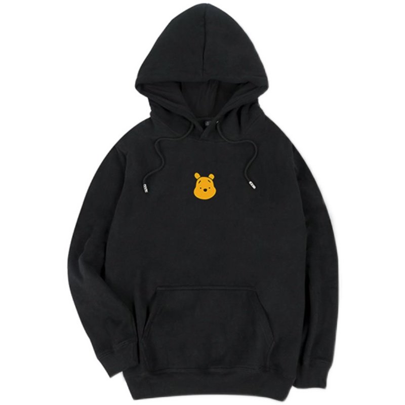 欧阳娜娜明星同款卫衣韩版小熊宽松黑色连帽女2024秋冬学生bf套头