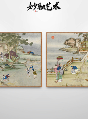 造纸术工艺流程挂画古代科技发明