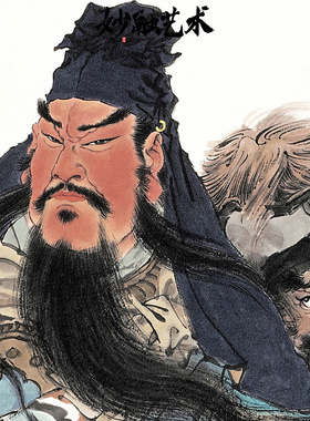 武财神关公画像中式玄关装饰画