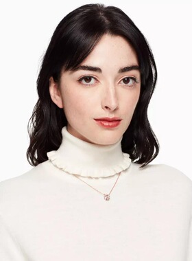 kate spade超闪圆形水晶镶嵌镀金高级感项链女礼物简约日常