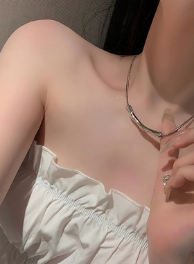 高级感金属蛇骨链女士百搭锁骨链