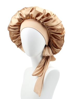 Women Satin Solid Sleeping Hat Night Sleep Cap Hair 睡帽家居