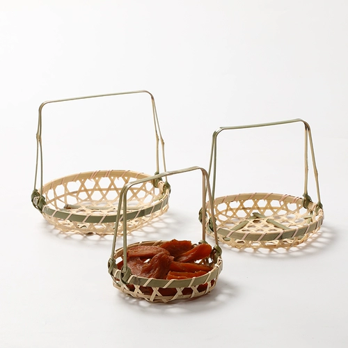 Ручная бамбуковая корзина ручной работы дома для отдыха пластинка для фруктов Корзина для поддона творческая маленькая бамбуковая корзина Свадебная бамбуковая полоса корзина бамбука