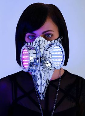 赛博朋克酒吧夜店gogo未来科幻科技感气氛暖场道具led发光口罩