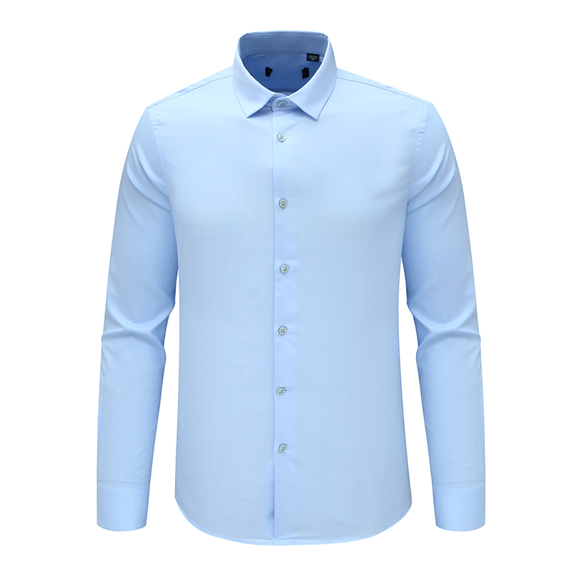 F3894鸟断码清仓春秋款男士职业正装百搭浅蓝色商务上班长袖衬衫 - 图3
