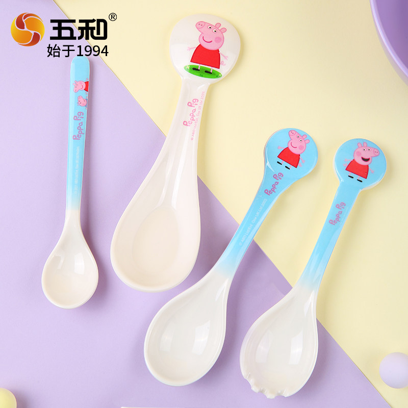 Wuhe Children's Spoon Melamine Cartoon Spoon Peppa Pig