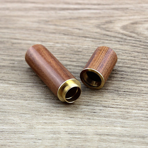 DIY手缝针收纳筒 檀木储针器 针类存放工具 储针筒收纳盒防锈木筒 - 图0
