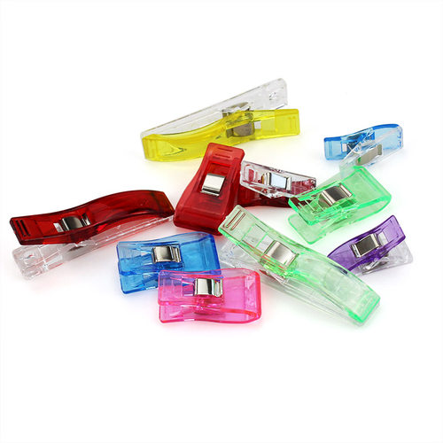 不伤布料包边固定夹子 透明塑料夹定位夹 缝纫拼布夹子 代替珠针 - 图0