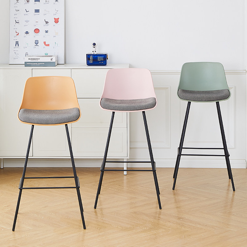 家用高脚椅现代简约成人靠背高级感吧台椅子极简吧凳创意轻奢吧椅,淘宝优惠券,粉丝福利购,淘宝优惠卷