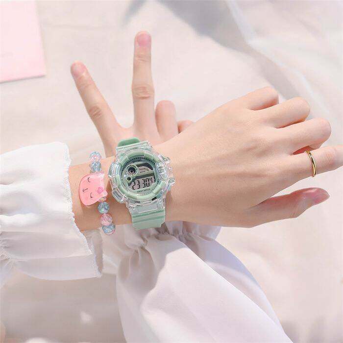 可爱樱花粉手表女孩儿童小学生多功能森系潮流夜光中学生电子手表,淘宝优惠券,粉丝福利购,淘宝优惠卷