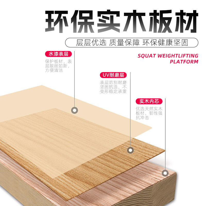 商用深蹲台健身房专用举重台腿部肌肉硬拉台力量训练缓冲T型台-图1