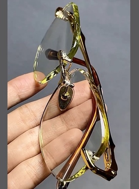 东海高档竹叶青水晶眼镜男士款水晶石正宗大方圆养眼清凉真石头镜