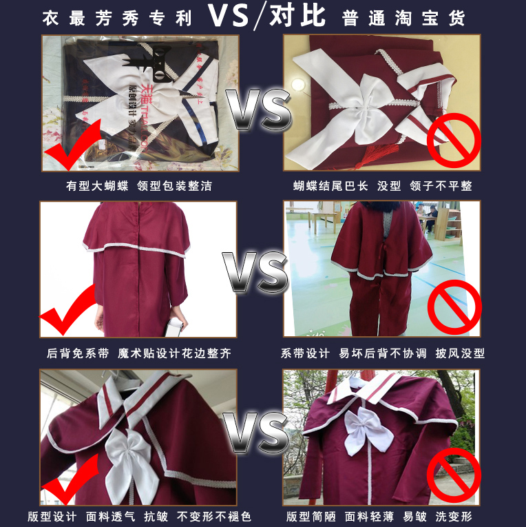 新款儿童披肩博士服中小学生幼儿园博士帽毕业照学士服表演出服装 - 图2