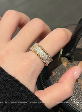 高级感轻奢满钻戒指女时尚个性