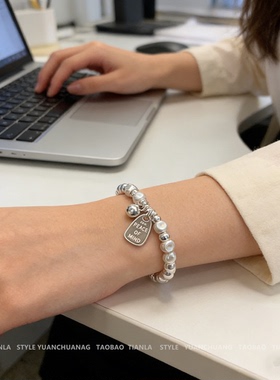 2026年新款氛围感银珠手链女