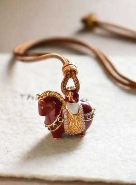 红色滴油马上有钱吊坠项链