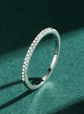 超闪满圈锆石细戒指女