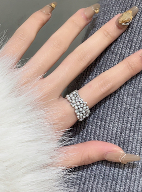 新款锆石珍珠戒指女小众设计