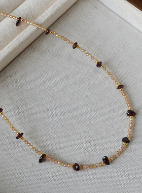 百搭不规则紫水晶锆石项链