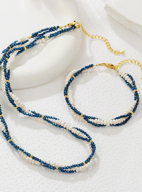 淡水珍珠水晶项链女款轻奢小众