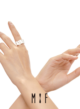 MIF 褶皱金属戒指/耳夹两用情侣同款小众原创设计开口指环