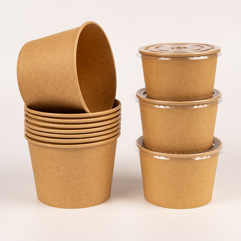 纸碗一次性碗筷食品级家用带盖打包盒加厚整箱批发餐盒饭盒泡面碗 - 图3