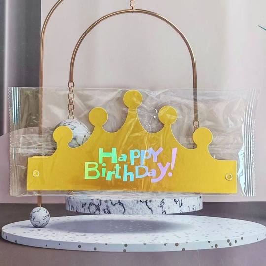 Foldable birthday hats individually packaged and adjustable in size