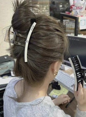 东大门高品质贴片笑脸抓夹女高级感2025新款后脑勺鲨鱼夹大号发夹