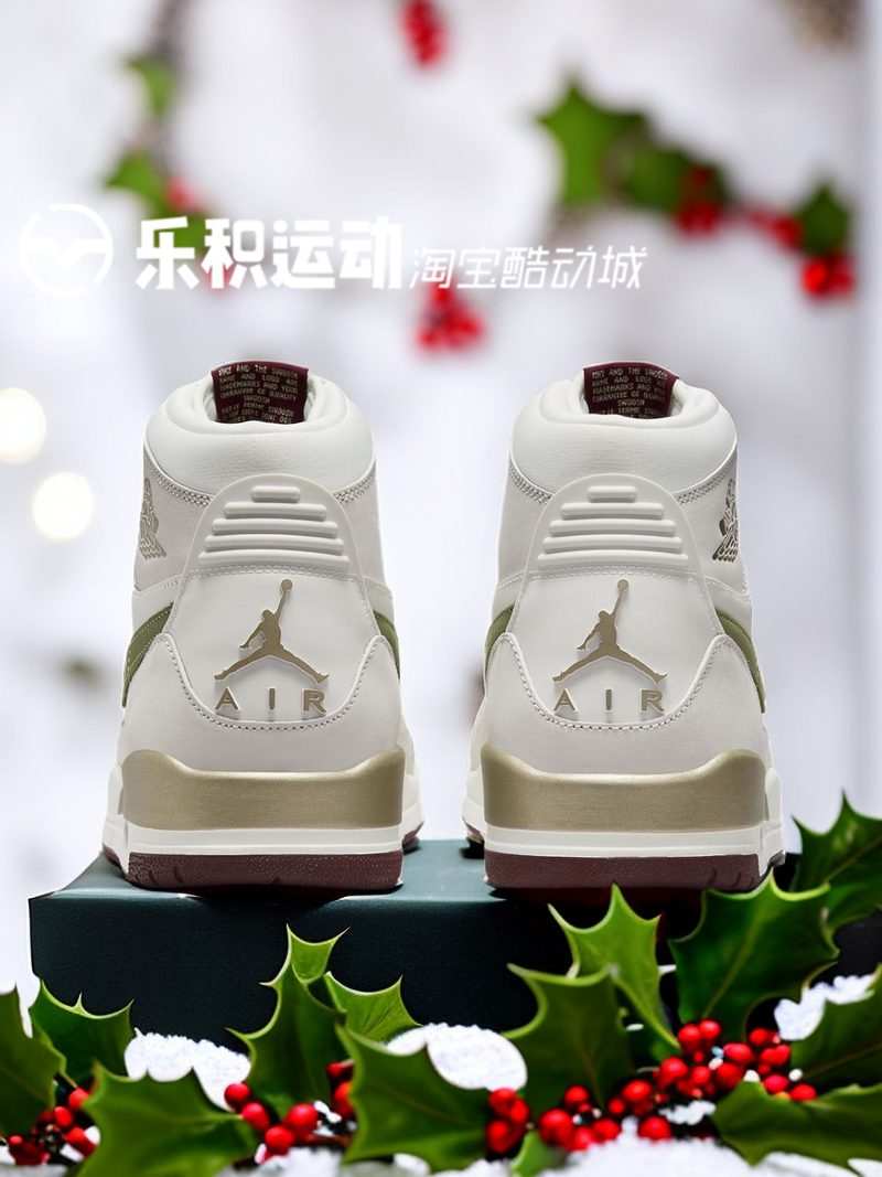 乐积运动 JORDAN LEGACY AJ312白绿灰 复古高帮篮球鞋 HF0745-131 - 图3