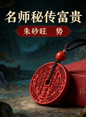 朱砂山鬼花钱复古红色吉时吊坠