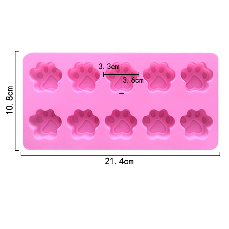 10连卡通小猫爪熊掌硅胶手工皂模 冷制皂模具 硅胶巧克力烘培 - 图3